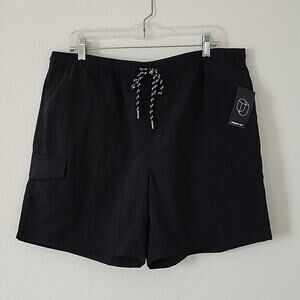 ORIGINAL USE Athletic Cargo Shorts Woven Pockets Size Large Black